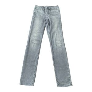 Athleta Sculptek Skinny Jeans Gray Wash Pockets Mid Rise Zip Women’s Size 4